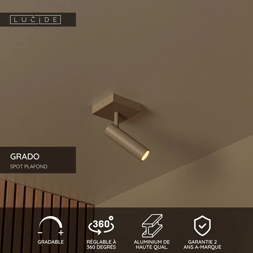 Lucide GRADO - Spot plafond - 1xGU10 (MR11) - Taupe - USP
